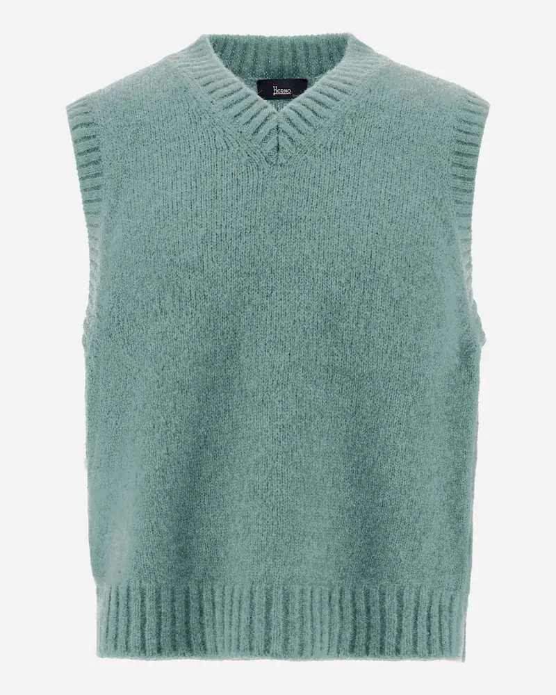 Herno Weste Aus Plain Alpaca Wool GrüN