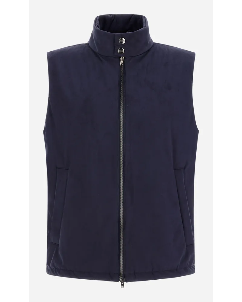 Herno Weste Resort Aus Suede Effect Blau