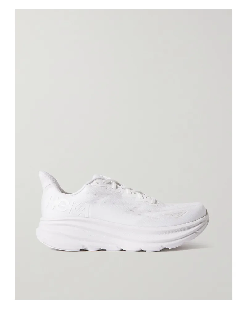 HOKA ONE ONE Clifton 9 Sneakers Aus Mesh Weiß