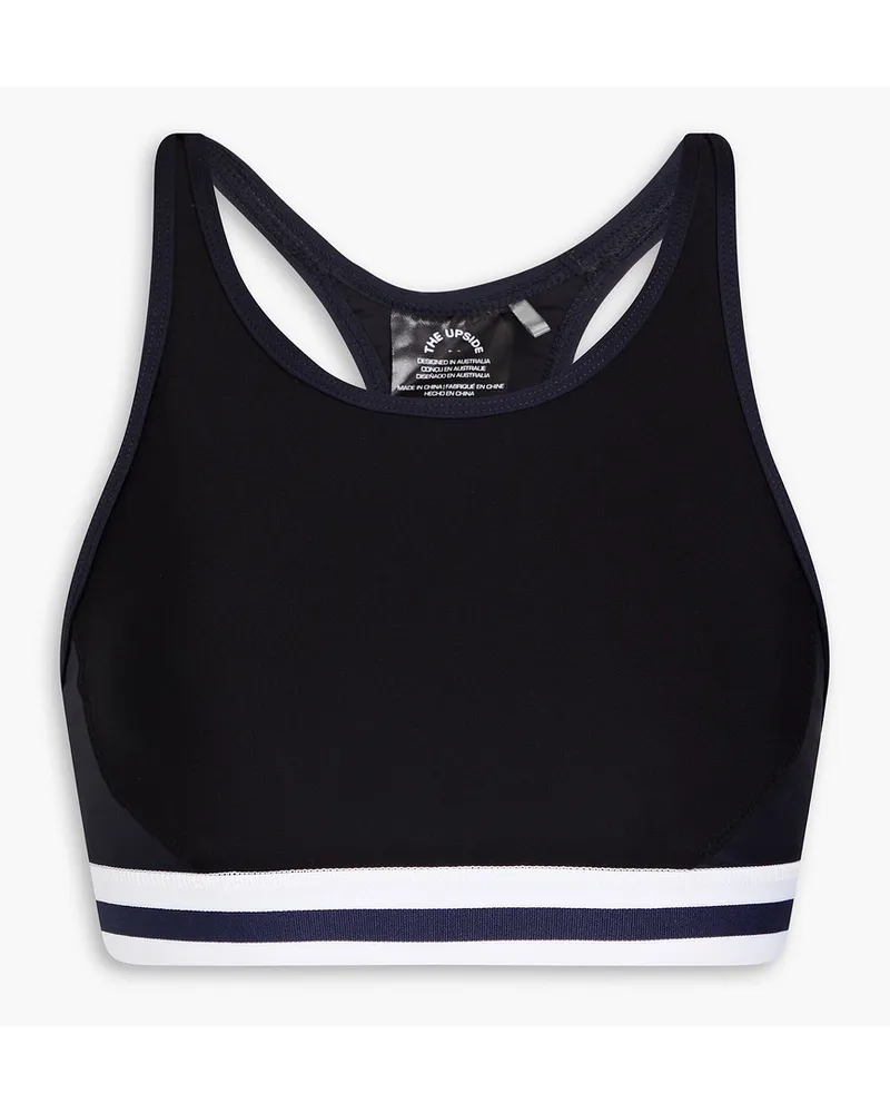 The Upside Hype Linda Gestreifter Sport Bh Aus Stretch Material Schwarz