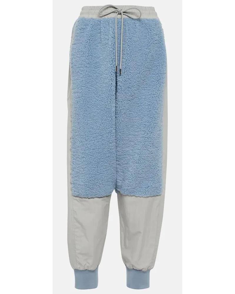 J.W.Anderson Jogginghose Aus Faux Shearling Blau