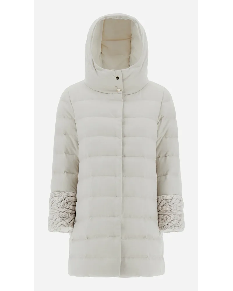 Herno Jacke In A Form Aus Kaschmir Seide Und Knit Perlgrau