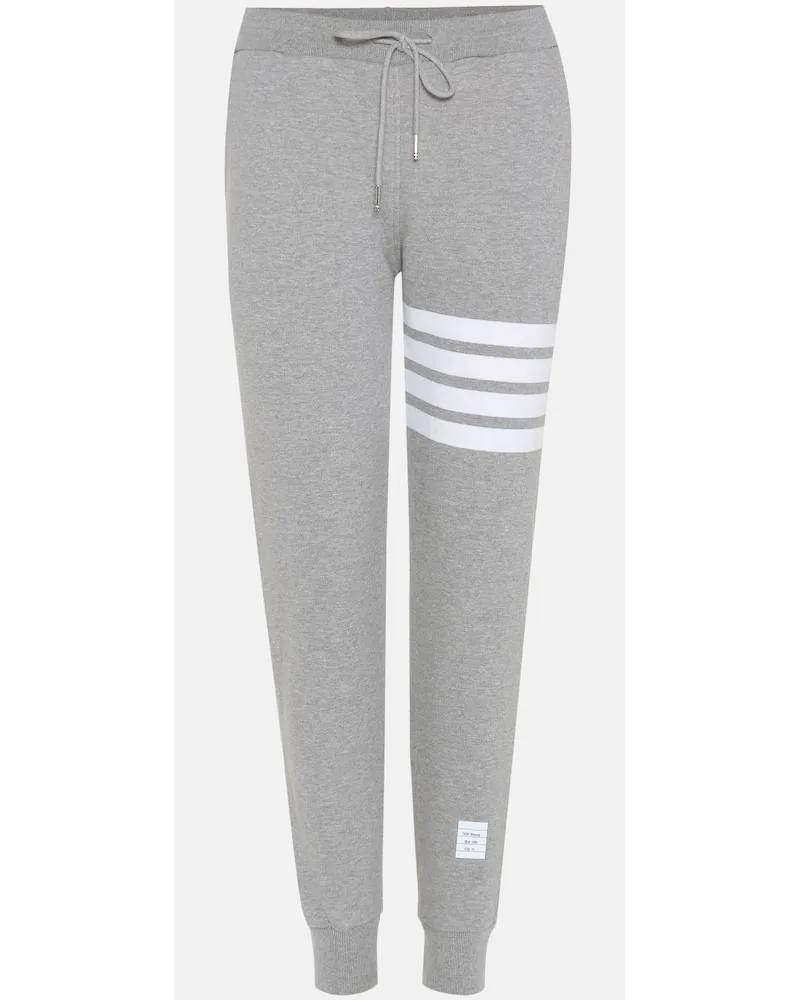 Thom Browne Jogginghose Aus Baumwolle Mit Streifen Grau