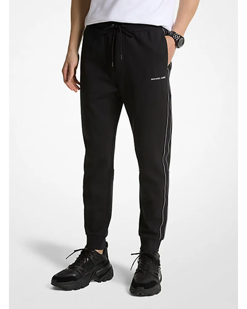 Michael Kors Jogginghose Aus Baumwollmischgewebe Mit Logostreifen Schwarz