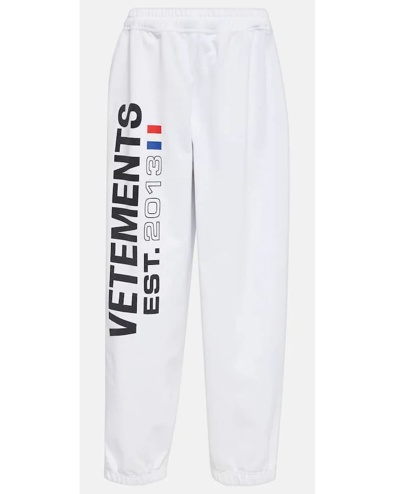 VETEMENTS Jogginghose Aus Einem Baumwollgemisch Weiss