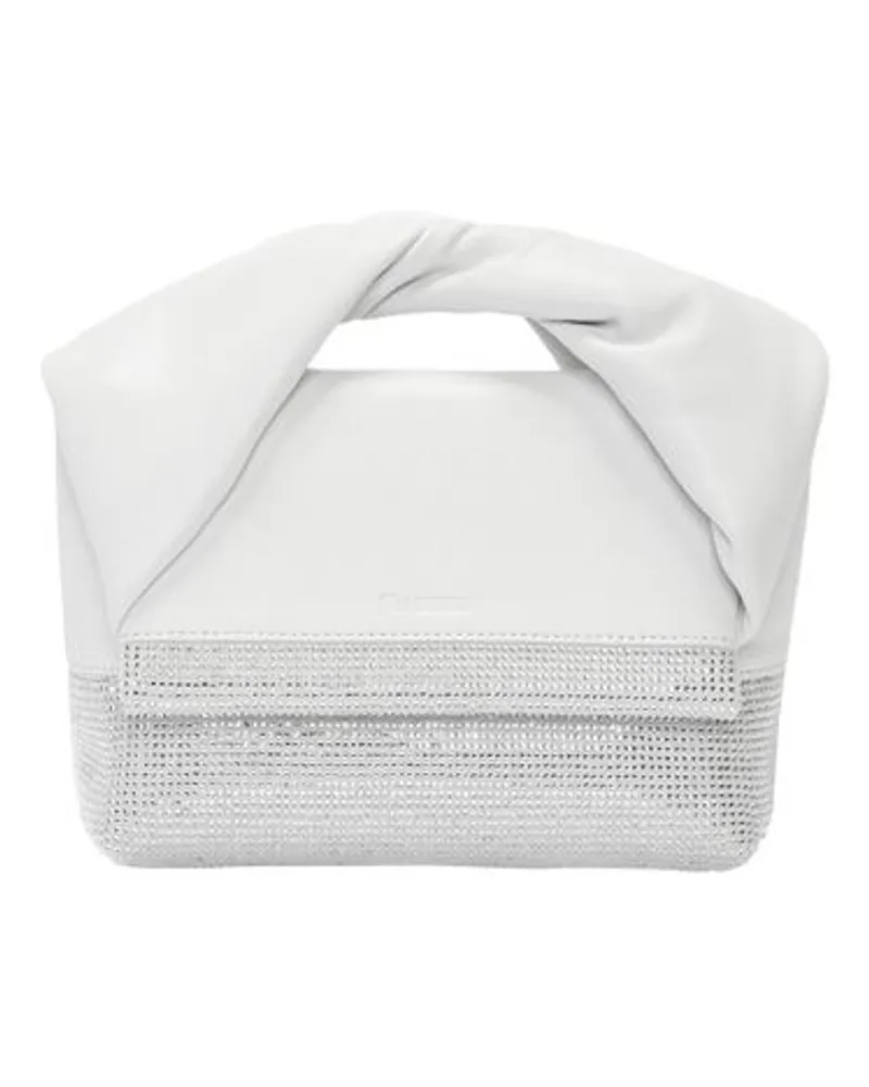 J.W.Anderson Kleine Ledertasche Mit Griff Und Kristallen Twister White