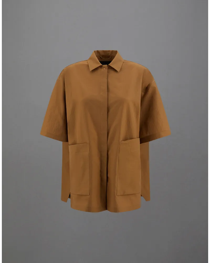 Herno Laminar Hemd Aus Climate Regulation Ripstop Tabak