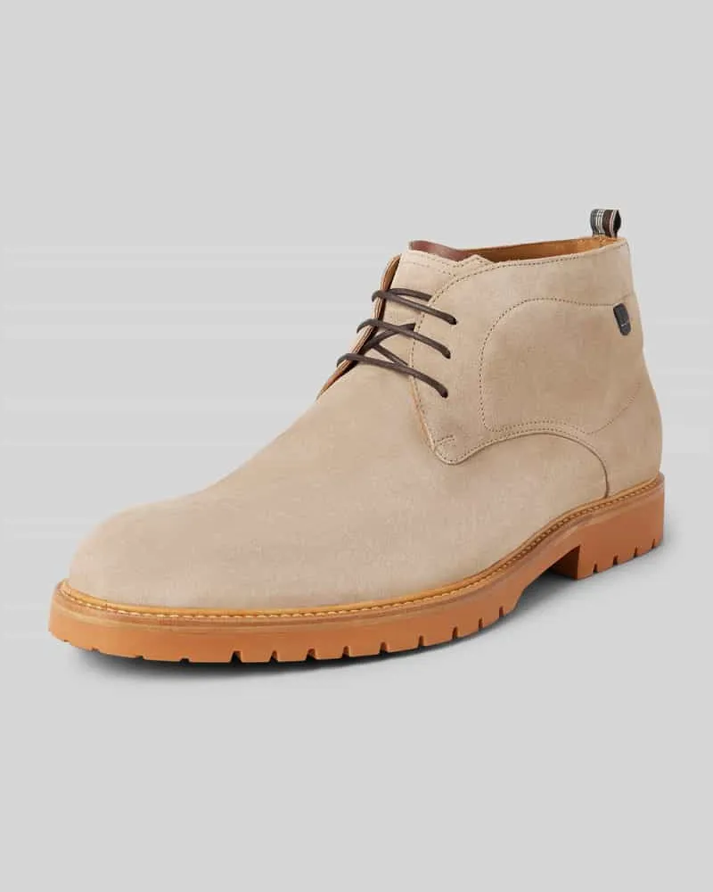 Floris van Bommel Lederboots Mit Label Badge Modell 'De Karper Taupe