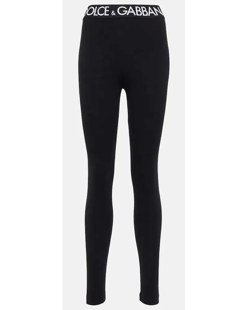 Dolce & Gabbana Leggings Aus Einem Baumwollgemisch Schwarz