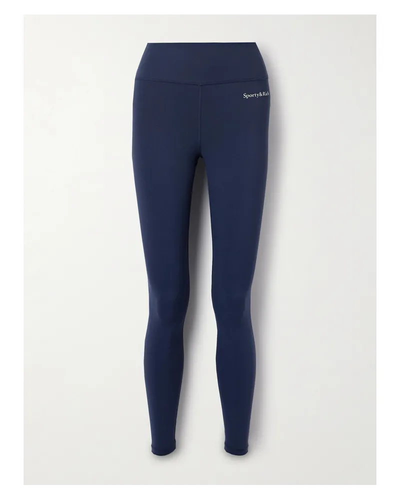 SPORTY & RICH Leggings Aus Stretch Material Mit Print Blau