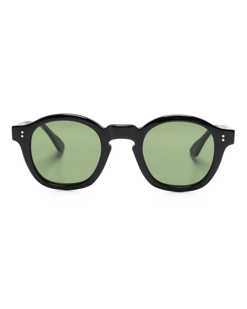 Lesca Mose Sonnenbrille Mit Rundem Gestell Schwarz