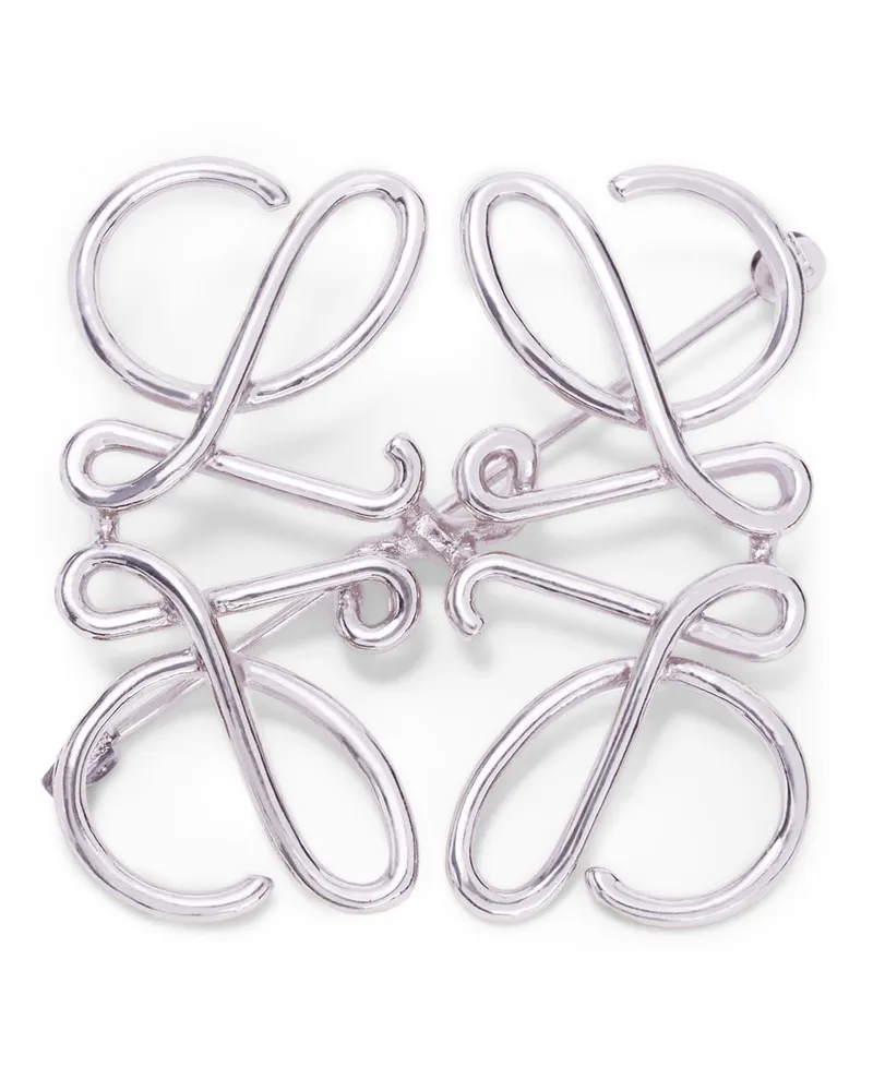 Loewe Luxury Anagram Brooch In Metal Palladium