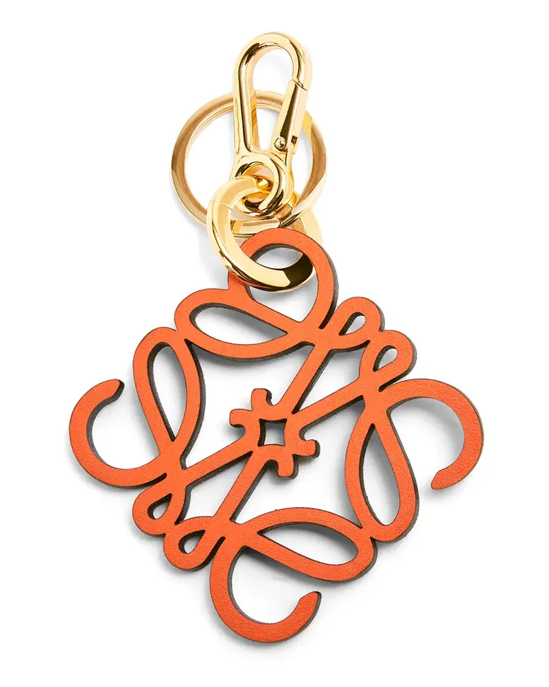 Loewe Luxury Anagram Charm In Calfskin Orange