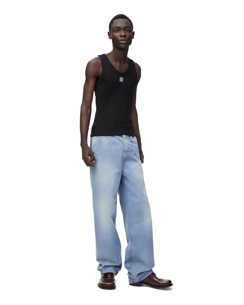 Loewe Luxury Anagram Tank Top In Cotton Black