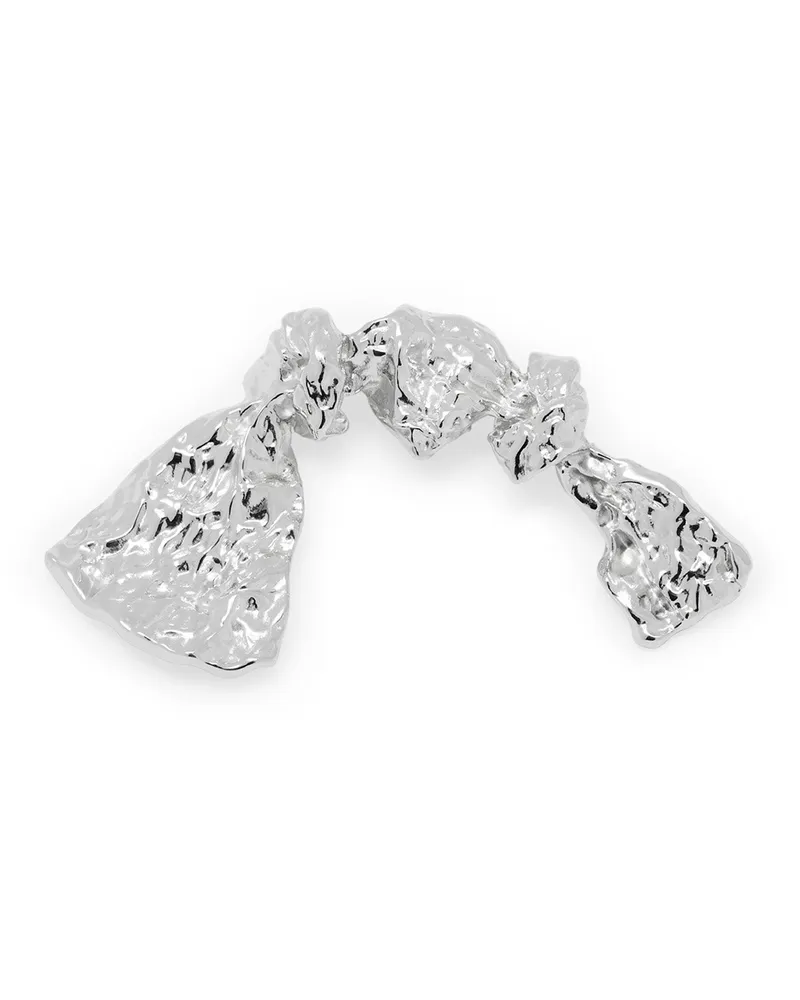 Loewe Luxury Bowed Tie Brooch In Sterling Silver