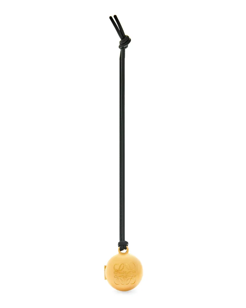 Loewe Luxury Pebble Locket Charm In Brass Gold