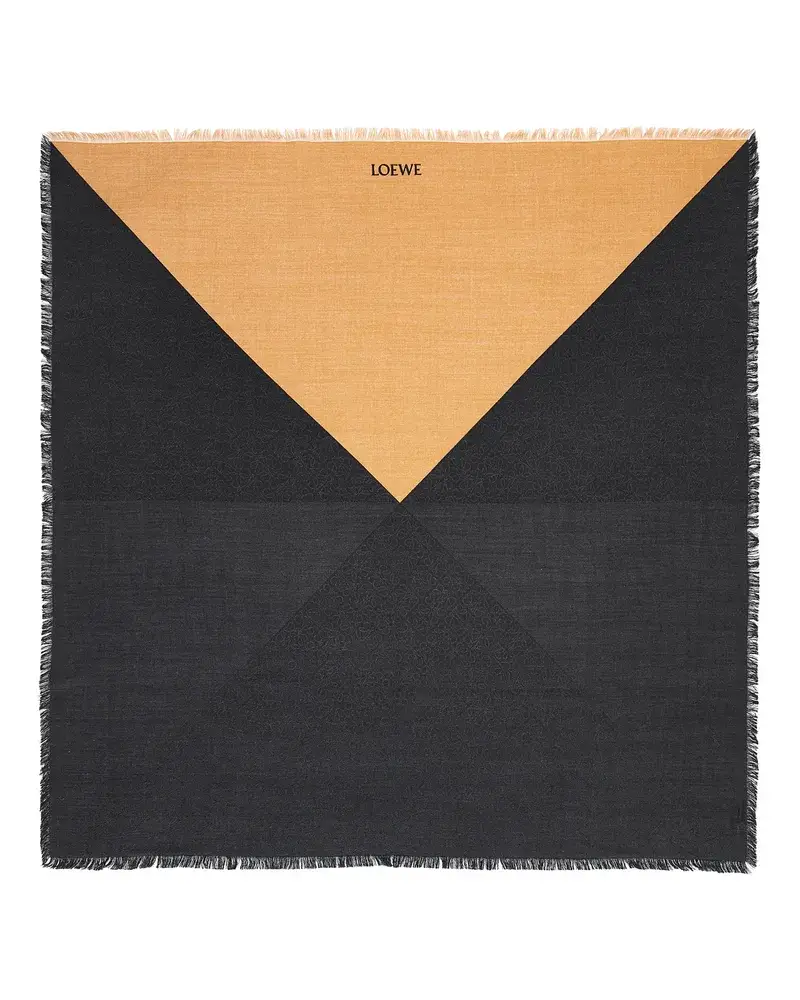 Loewe Luxury Scarf In Silk And Wool Black