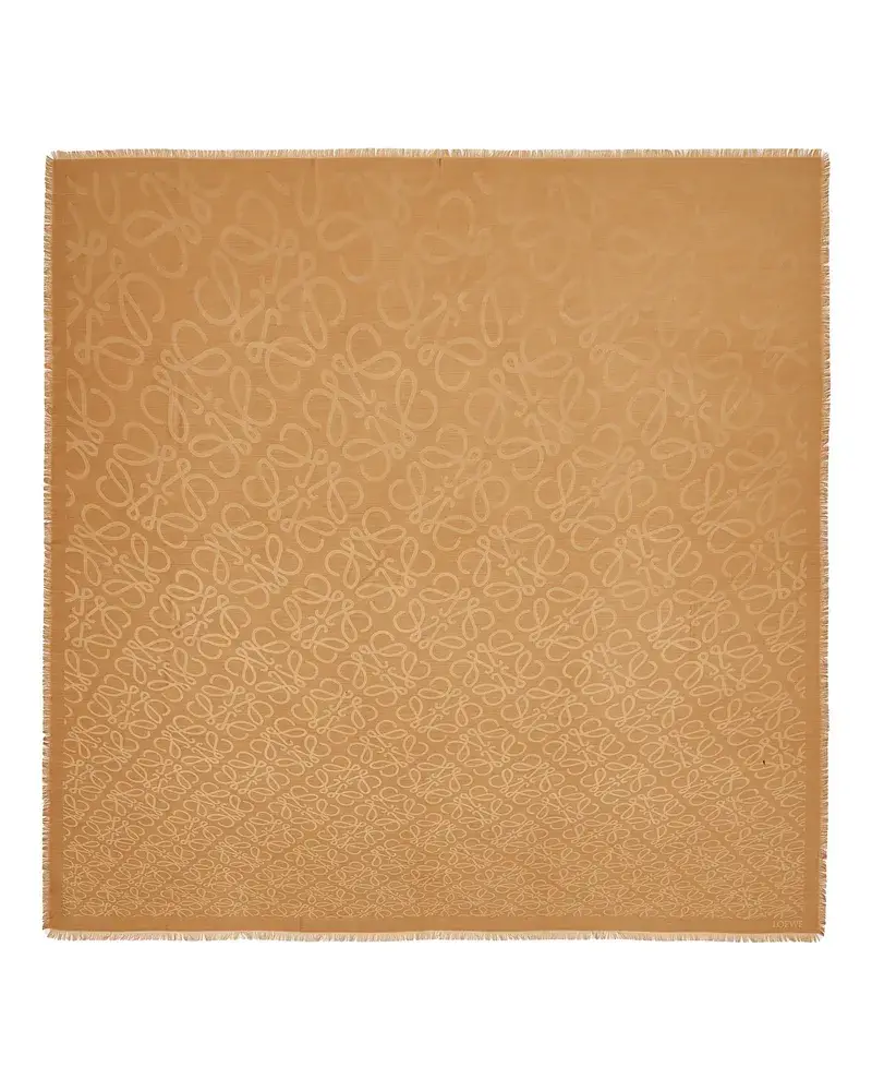 Loewe Luxury Scarf In Silk And Wool Camel