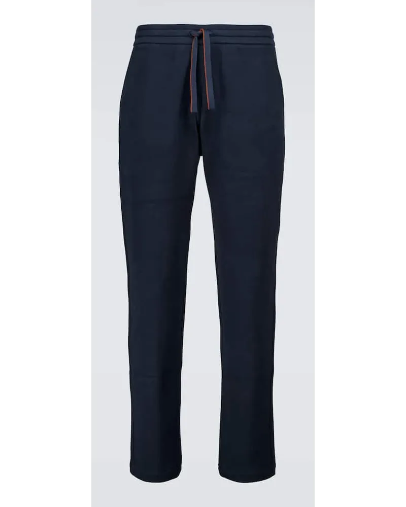 Loro Piana Jogginghose Horsey Aus Baumwolle Blau