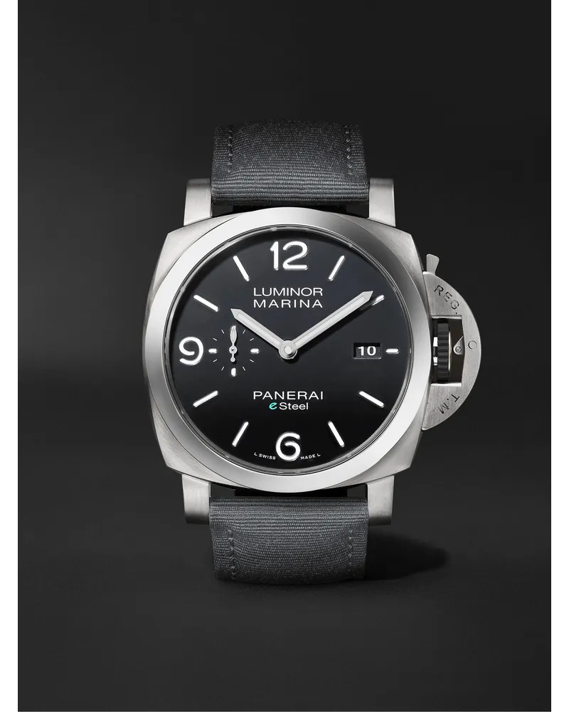 OFFICINE PANERAI Luminor Marina Automatic 44 Mm Uhr Aus Esteel™ Mit Armband Recyceltem Pet Ref. Nr. Pam01158 Schwarz