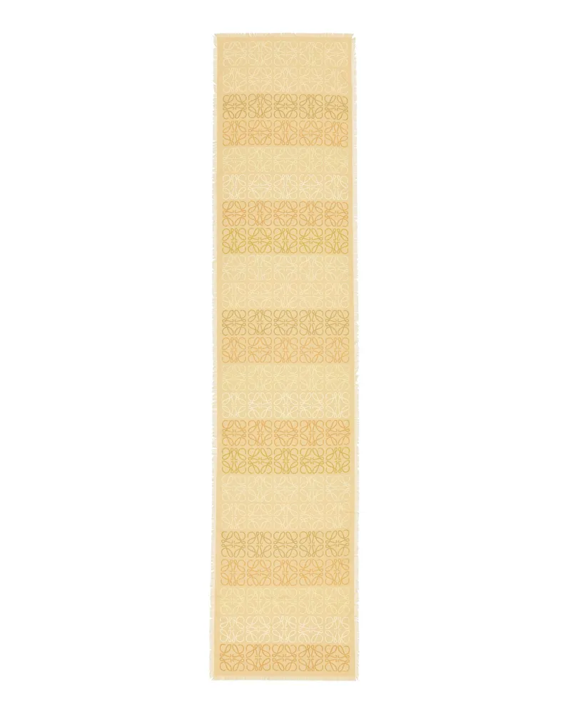 Loewe Luxury Anagram Scarf In Wool Silk And Cashmere Beige