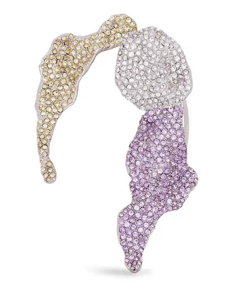 Loewe Luxury Glitter Fragment Ear Cuff In Sterling Silver And Crystals