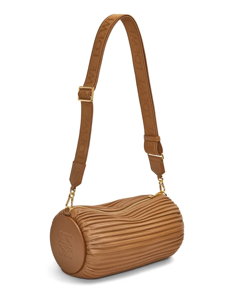 Loewe Luxury Large Bracelet Pouch In Pleated Nappa Oak