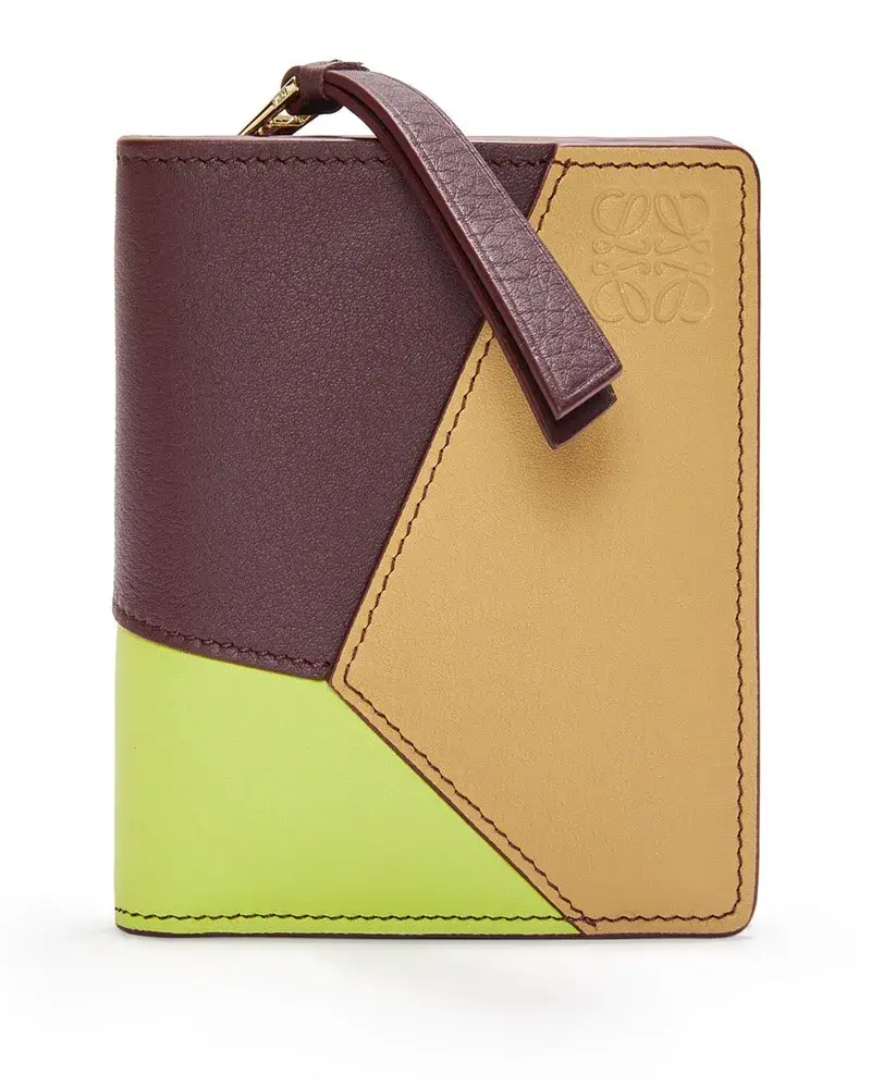 Loewe Luxury Puzzle Compact Zip Wallet In Classic Calfskin Sahara