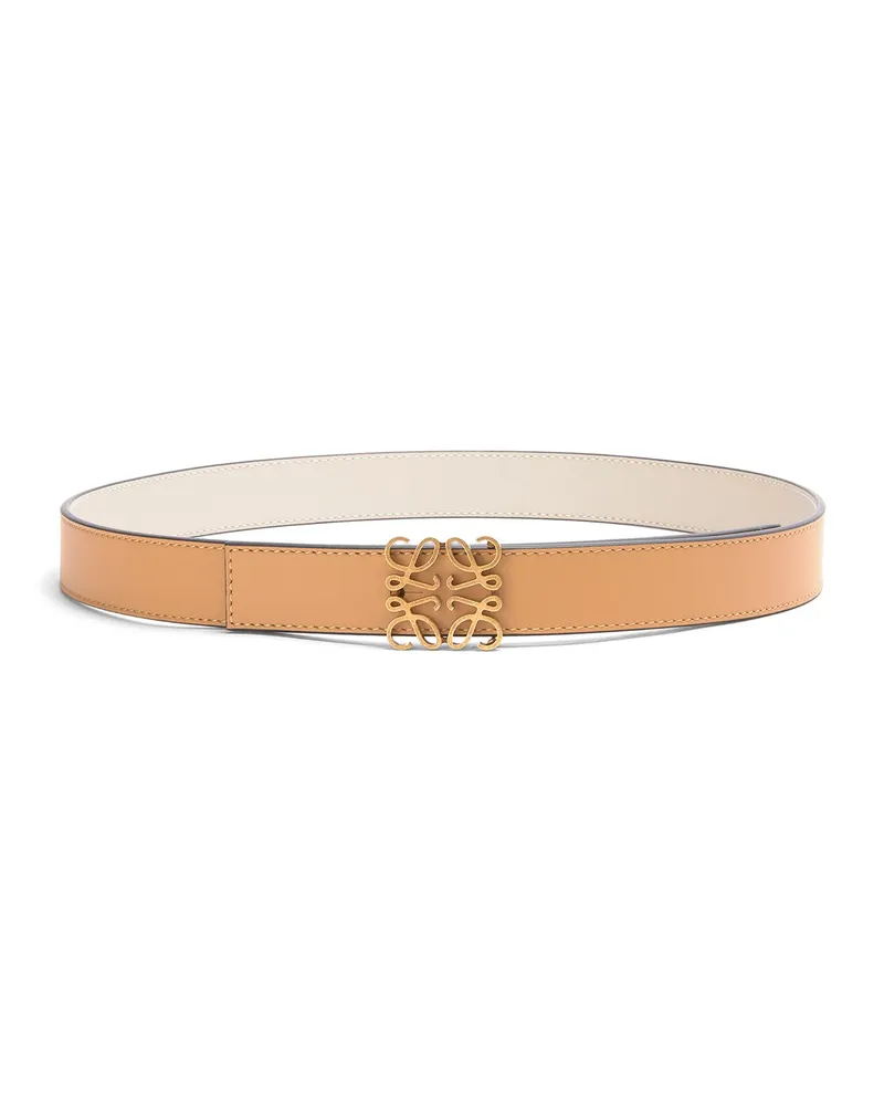 Loewe Luxury Reversible Anagram Belt In Smooth Calfskin Warm