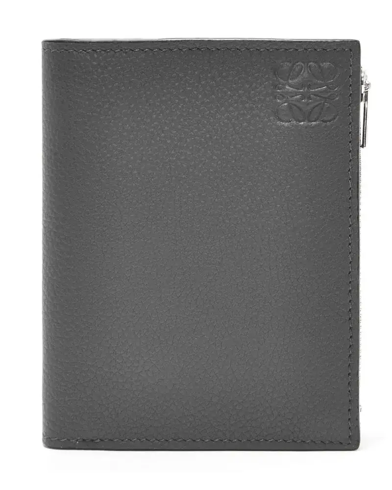 Loewe Luxury Slim Compact Wallet In Soft Grained Calfskin Anthracite