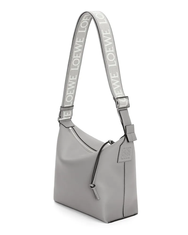 Loewe Luxury Small Cubi Crossbody Bag In Supple Smooth Calfskin And Jacquard Asphalt