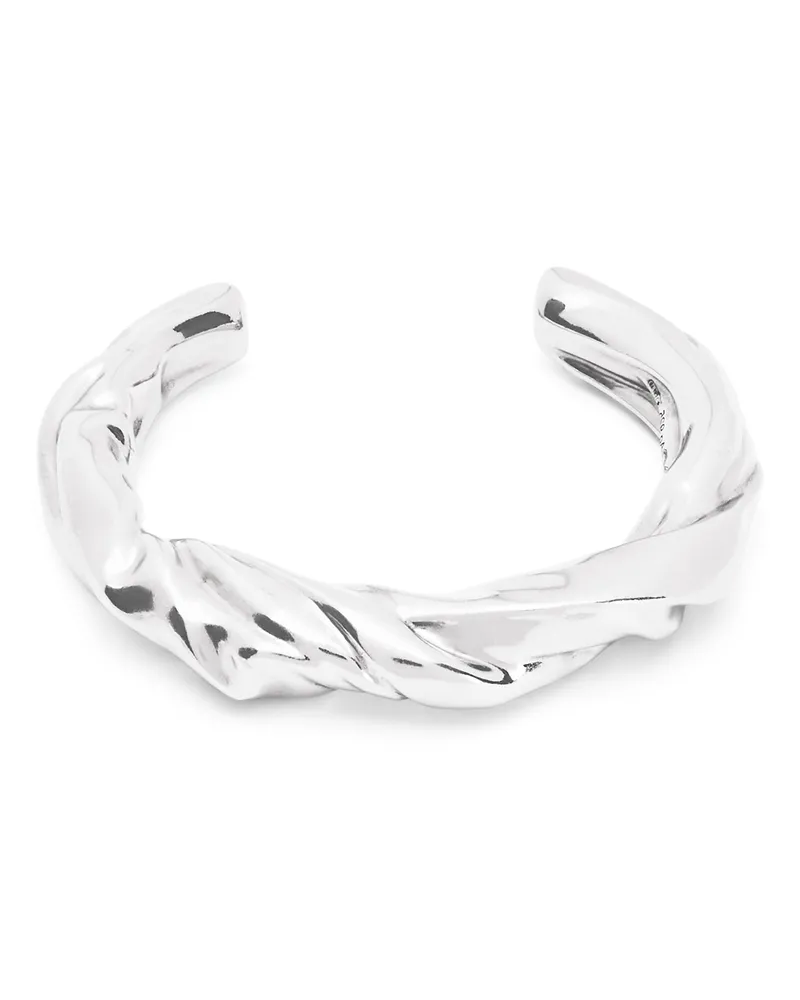 Loewe Luxury Small Nappa Twist Cuff In Sterling Silver