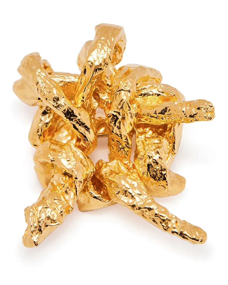 Loewe Luxury Tarantella Brooch In Sterling Silver Gold