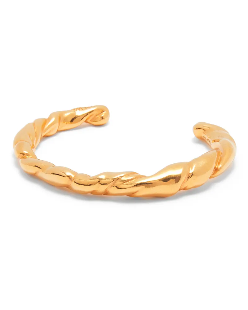 Loewe Luxury Thin Nappa Twist Cuff In Sterling Silver Gold