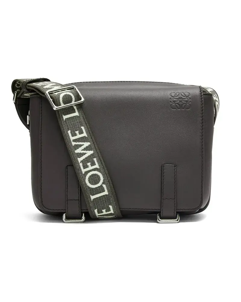 Loewe Luxury Xs Military Messenger Bag In Supple Smooth Calfskin And Jacquard Dark