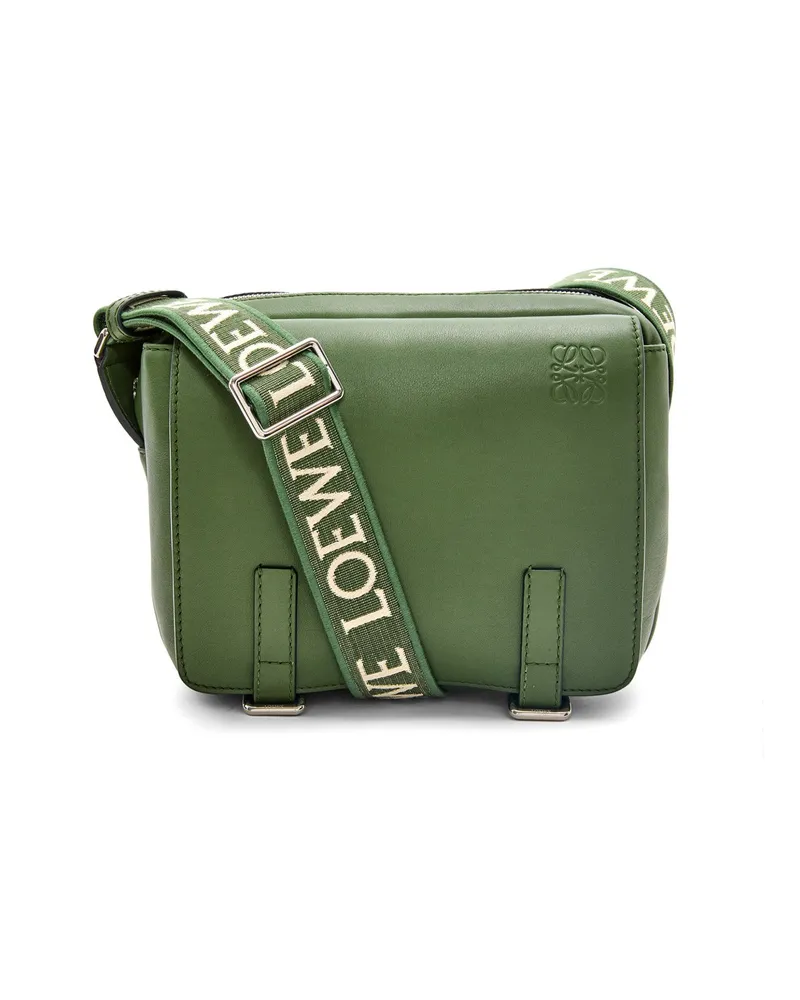 Loewe Luxury Xs Military Messenger Bag In Supple Smooth Calfskin And Jacquard Hunter