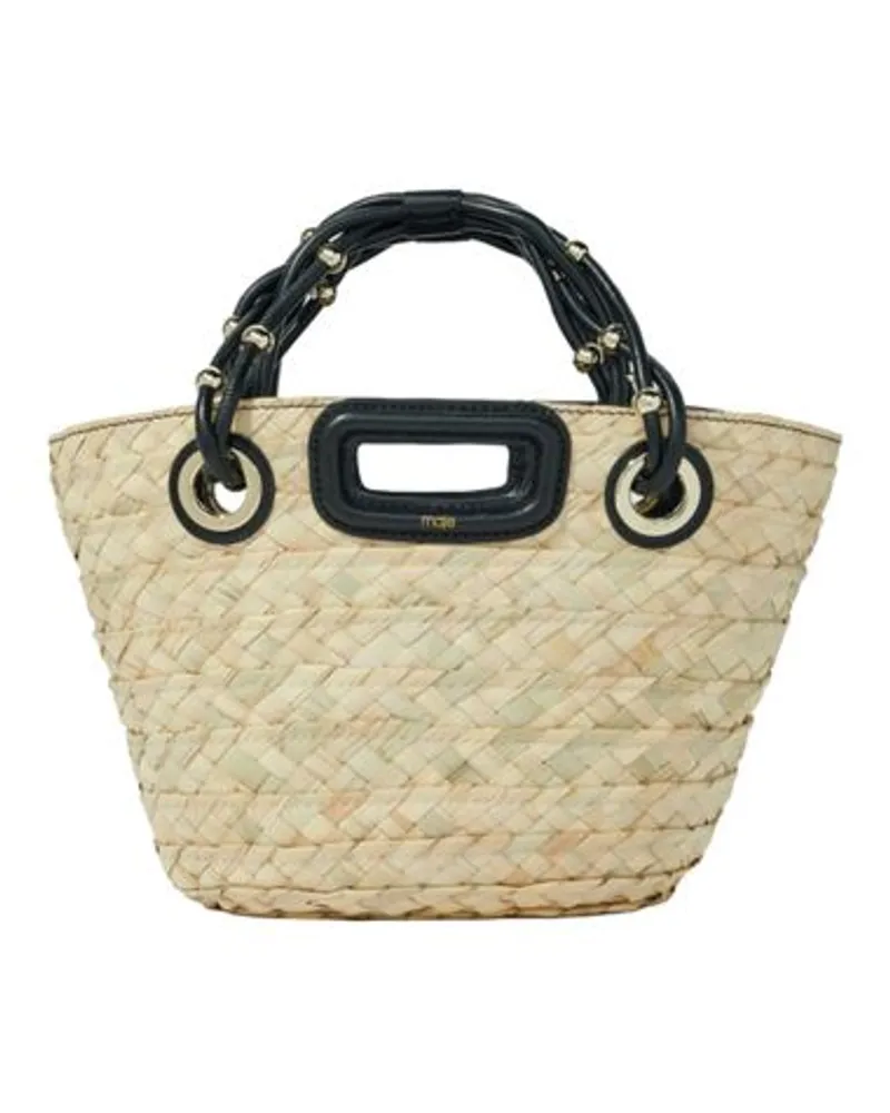 Maje Kleiner Flechtkorb Black