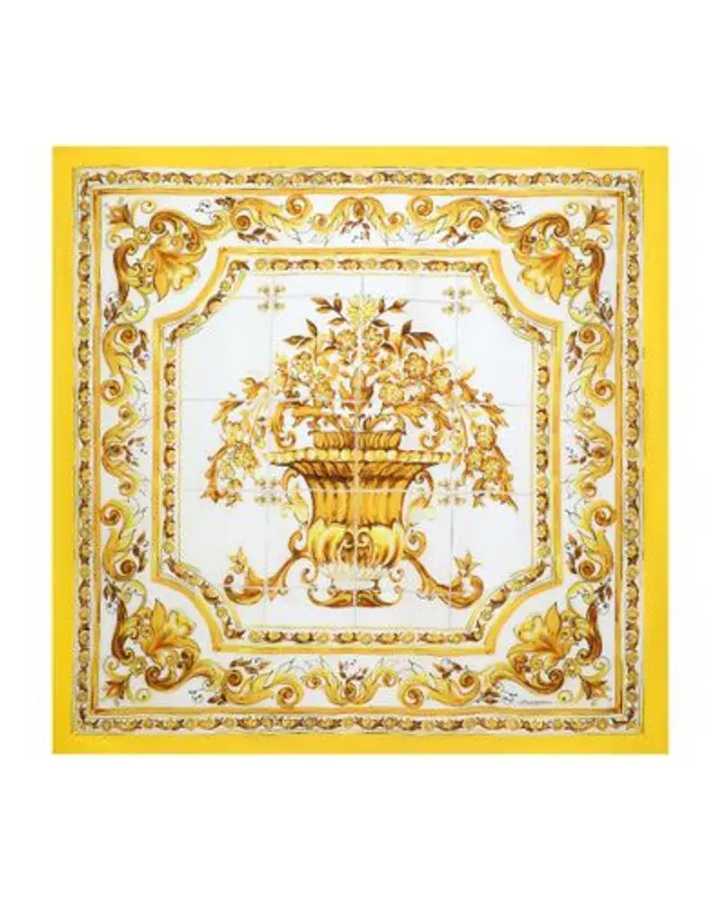 Dolce & Gabbana Majolika Seidenschal (140x140 Multicolor