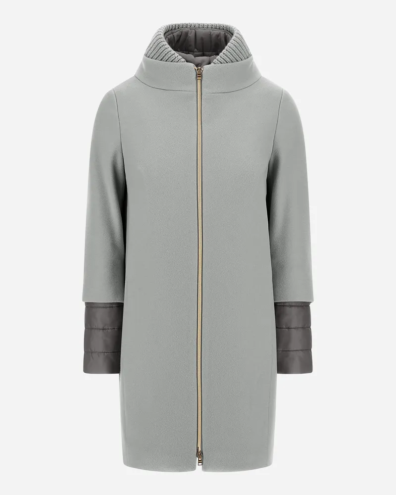 Herno Mantel Aus New Cashmere Und Nylon Ultralight Grau
