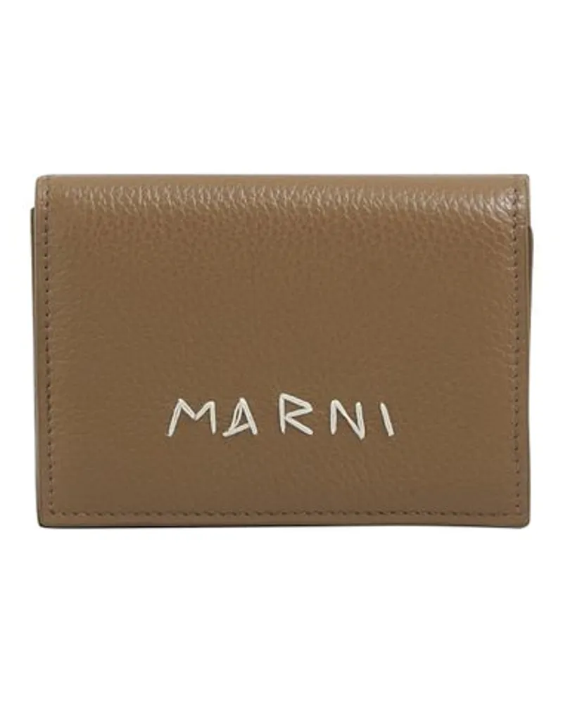 Marni Dreifache Faltbrieftasche Beige
