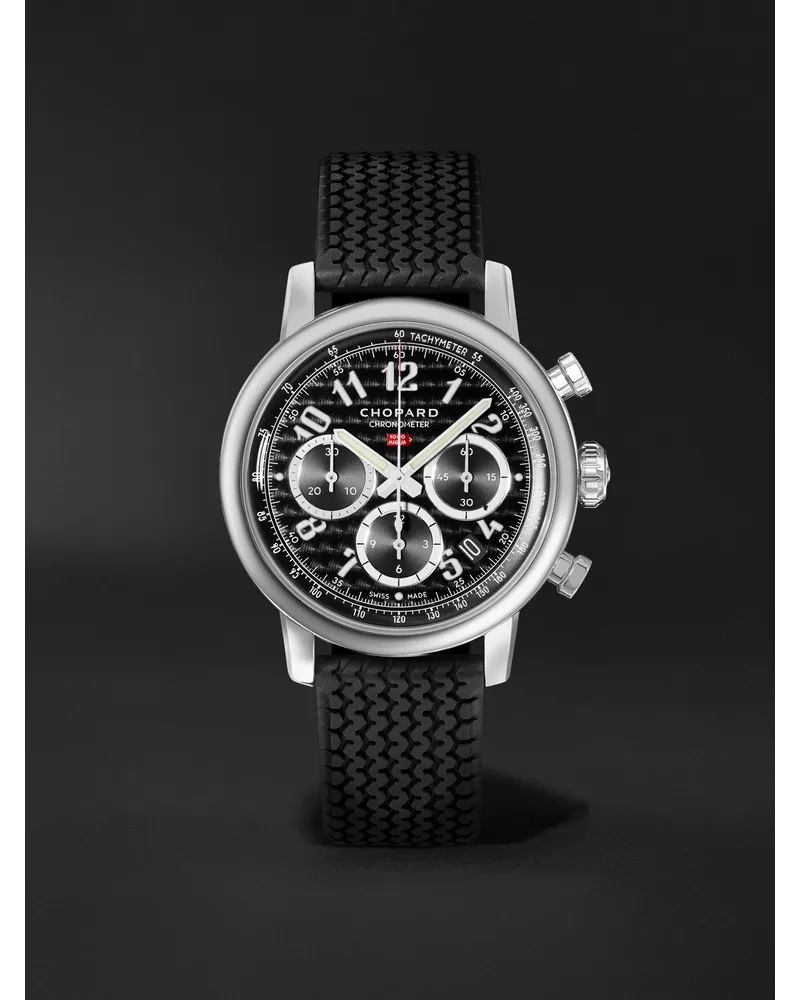 Chopard Mille Miglia Classic Chronograph 405 Mm Uhr Aus Edelstahl Mit Automatischem Aufzug Und Kautschukarmband Ref. Nr.: 168619 3001 Schwarz