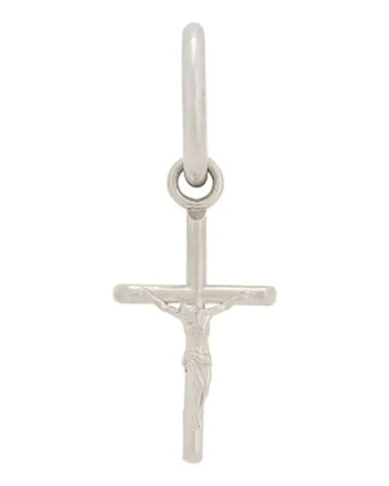 Dolce & Gabbana Mono Ohrring Mit Kreuz AnhäNger Silver