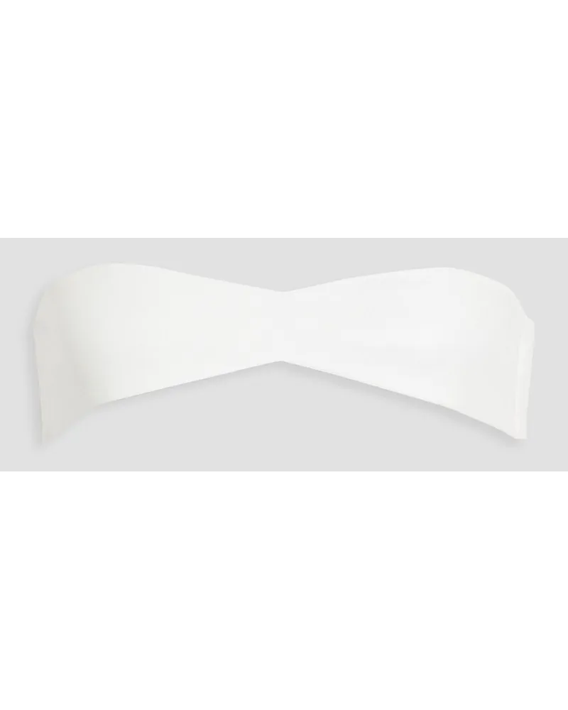 Mônot TräGerloses Bustier Aus Leder Weiß