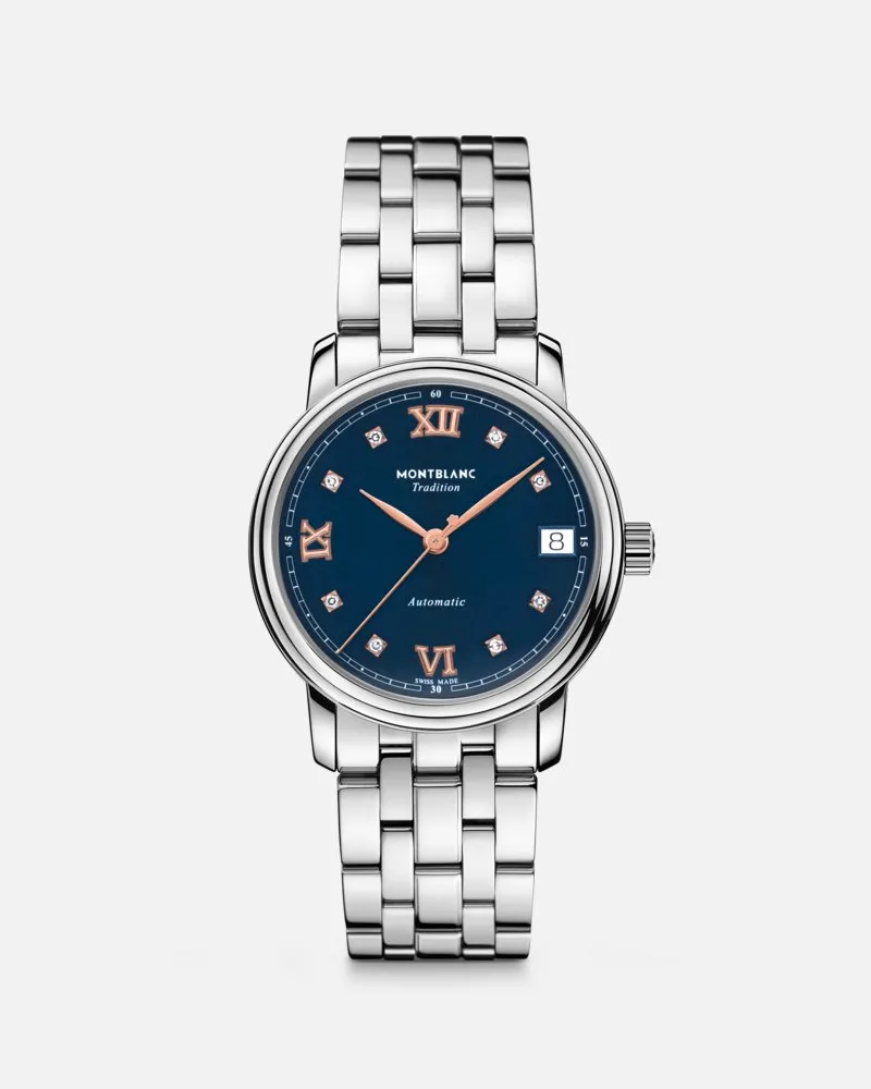 Montblanc Tradition Automatic Date 32 Mm Blau