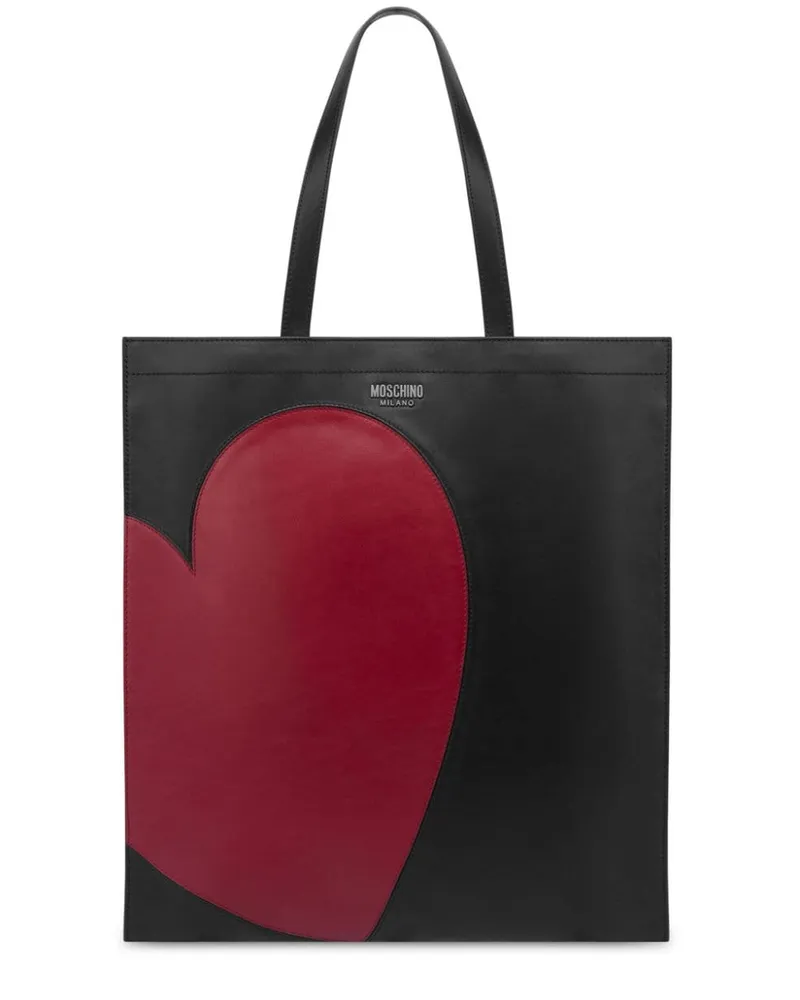 Moschino Handtasche Mit Herzeinsatz Schwarz
