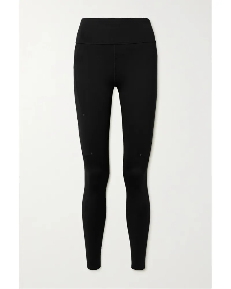 ON Running Net Sustain Performance Leggings Aus Stretch Material Schwarz
