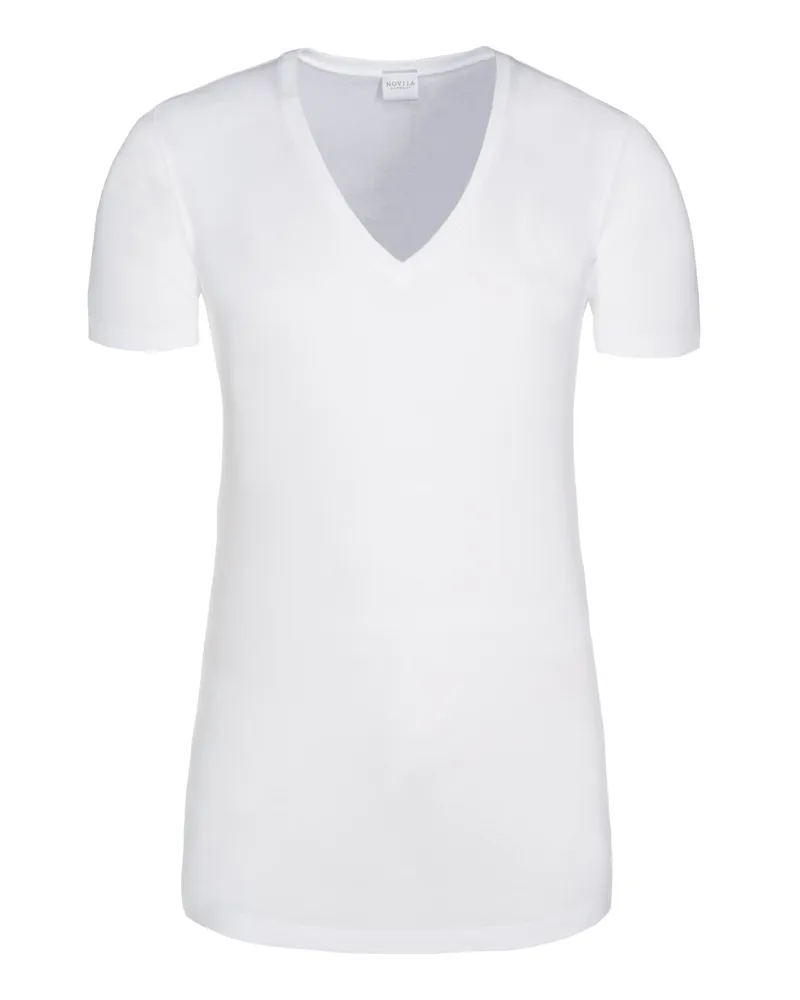 Novila Unterhemd Mit Tiefem V Neck Weiß