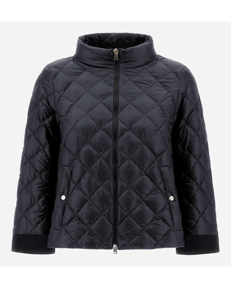 Herno Nylon Ultralight Und Knit Bomberjacke Schwarz