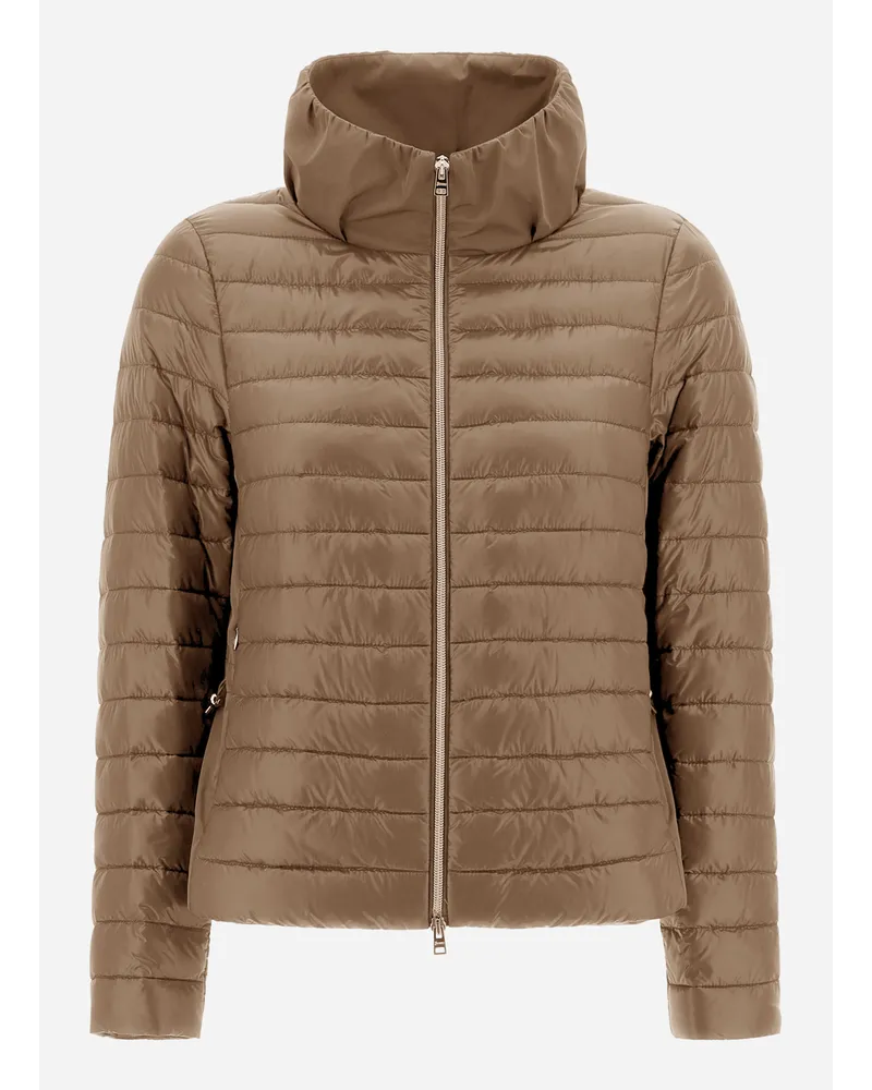 Herno Nylon Ultralight Und Techno Taffetà Bomberjacke Camel