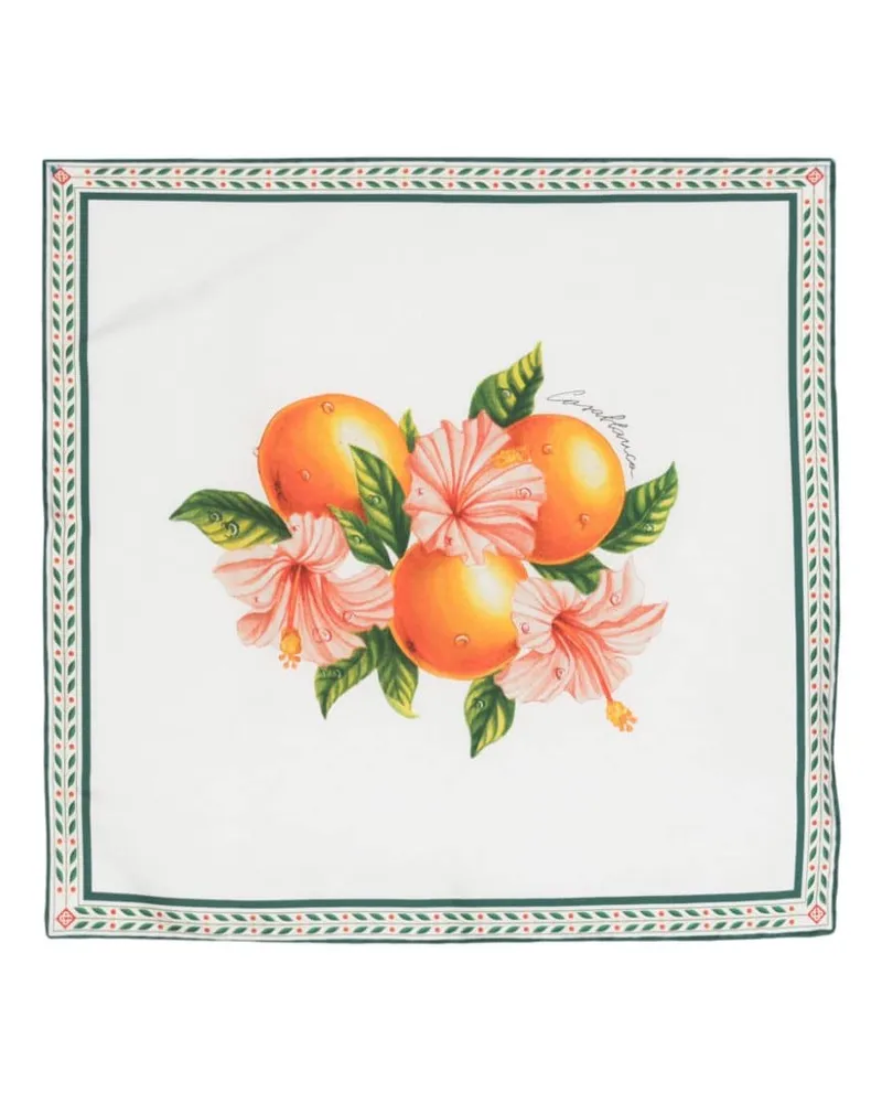Casablanca Paris Oranges En Fleur Schal Aus Seide Weiß